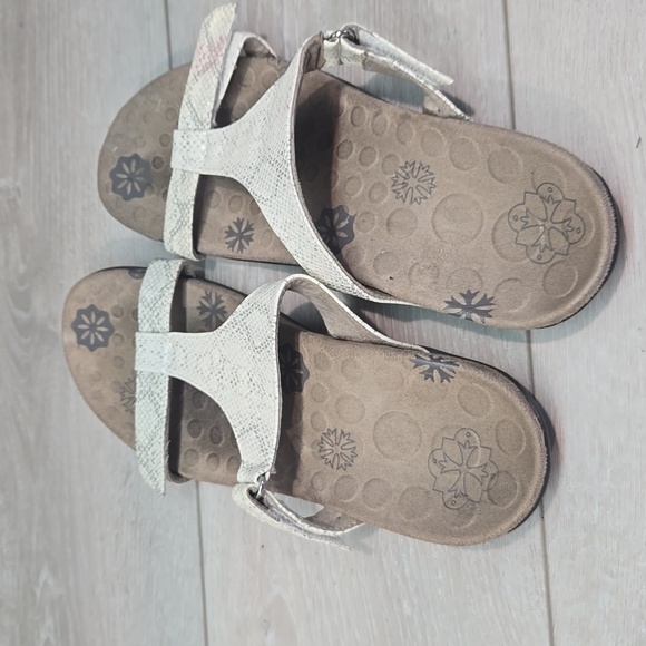 Orthoheel By Vionic Women Molly Leather Textured Sandals Slide Shoes Sz 8 - Picture 5 of 12